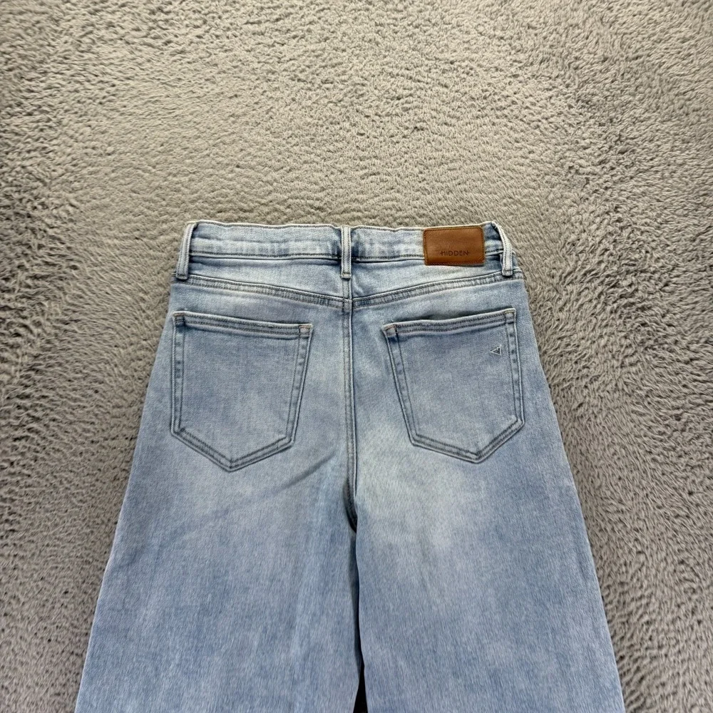 Hidden Jeans Womens 28x30 Blue Cotton Denim Wide-Leg Distressed Workwear Stretch - Picture 6 of 11